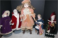 Norman Rockwell Betsy Ross doll, 4 Santas,