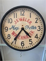 Vintage Jewellers Clock "Max Feller Watchmaker"