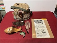 Fishing Creel, decorative fishing items and