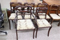 FIVE WOODEN DINNING CHAIRS