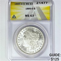 1885-O Morgan Silver Dollar ANACS MS63