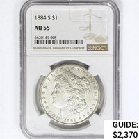 1884-S Morgan Silver Dollar NGC AU55