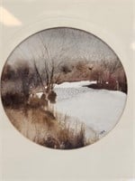 Signed Vintage Landscape Watercolor