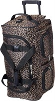 Rockland Rolling Duffel Bag 22 Brown Leopard