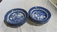 10 Churchill England Blue Willow bowls