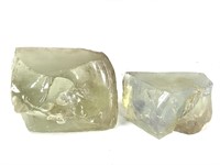 2 Raw Clear Mineral Specimens