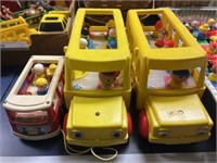 Vintage Fisher Price School Buses with Mini-Bus