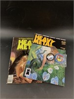 Two heavy metal comic book magazines 1987 and 1989