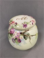 Belleek Paint Decorated Covered Canister