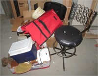 Group of items including cooler, hanging