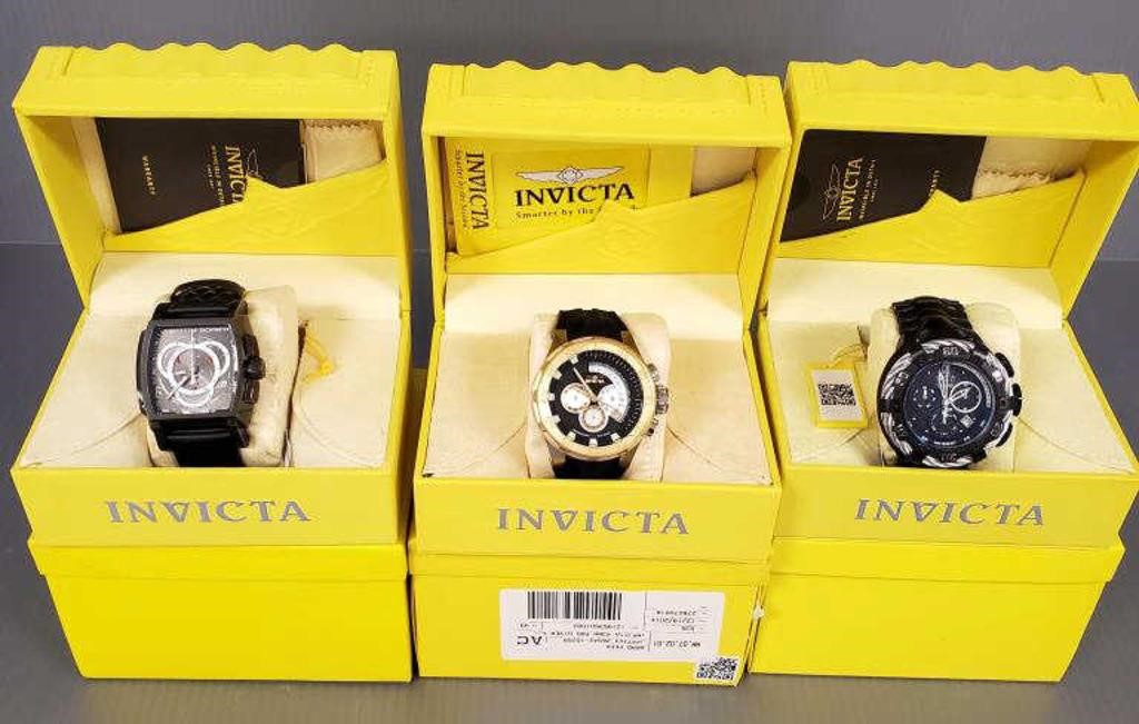 3 Invicta collector watches - #22178, #16923,