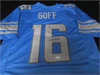 LIONS JARED GOFF SIGNED JERSEY FSG COA