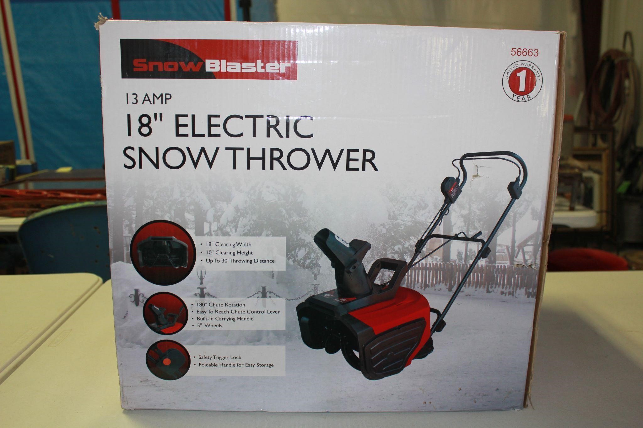 SNOWBLASTER 13 AMP 18” ELECTRIC SNOW THROWER