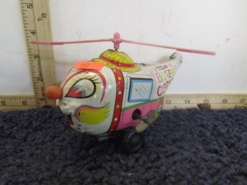 TIN WIND-UP TOY HELICOPTER