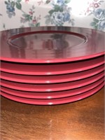 MIKASA Color Spectrum Burgundy Dinner Plates - 6
