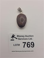 Large Silver with Purple stone pendant