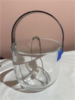 Glass Ice Bucket With Tongs