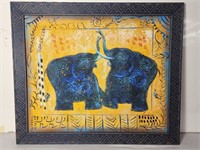 Hand painted oil on canvas elephants Geelong