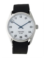 Tom Ford 002 38mm Ss White Dial Watch