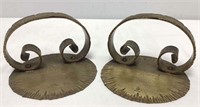 Pair of Roycroft Hammered Brass Bookends