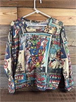 Vintage Comic Book Long Sleeve Shirt Adult Medium