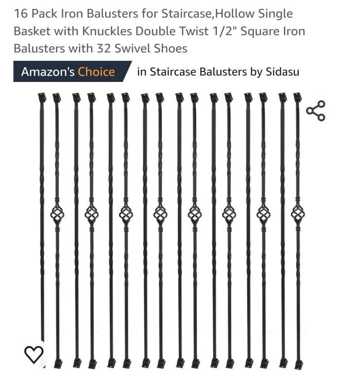 NEW 16 Pk Iron Balusters with 32 Swivel Shoes,