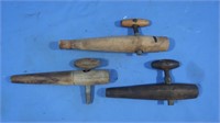 3 Vintage Wooden Barrel Taps