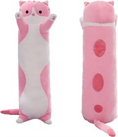 SEALED-Long Pink Cat Plush Pillow 36 Inch