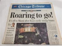 Chicago Tribune Super Bowl Bears Vs. Colts