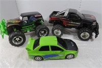 3 Toy Trucks & 1 Car