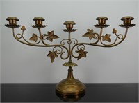 BRASS LEAF & BRANCH CANDLE STAND