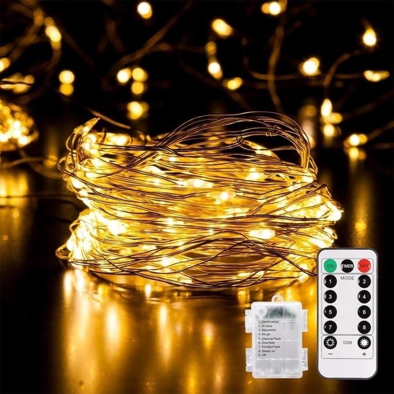 ECOWHO 66ft 200 LED String Lights Indoor, Warm