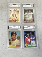 Three 1961 Topps Graded Trading Cards including