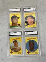 1958 Topps Larry Doby Graded Trading Card & Three