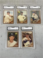 1962 Topps Graded Trading Cards including Ron