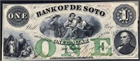 1863 $1 Bank Of De Soto Nebraska Bank Note