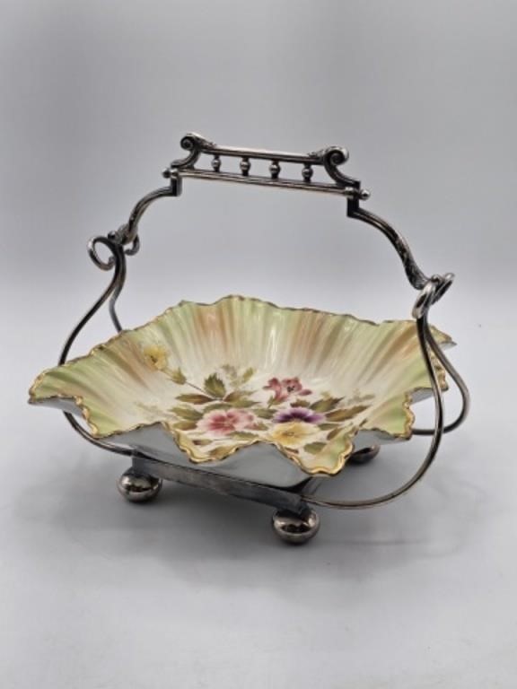 CARLTON WARE "HIBISCUS" FRUIT/SWEETMEAT BOWL