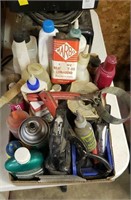 Flat of Oil & Cleaners & Filter Wrenches