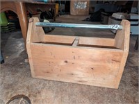 Wooden Carpenter box & contents