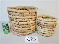 2 Woven Grass Baskets (No Ship)