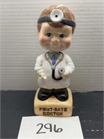 First rate doctor ceramic bobble head