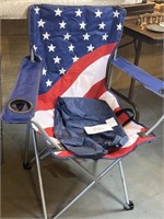 American flag fold up camping chair