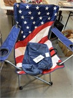 American flag fold up camping chair