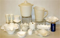 Milk Glass Lot - Most Hobnail & Fenton