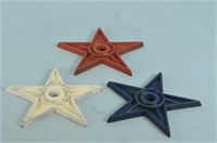 Red, White, and Blue Cast Iron Stars