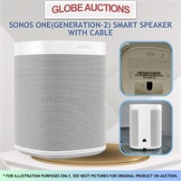 SONOS ONE(GEN-2) SMART SPEAKER W/ CABLE (MSP:$270)