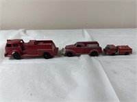 Hubley, Lesney, and Manoil Fire truck toys