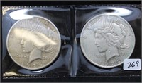 TWO PEACE DOLLARS