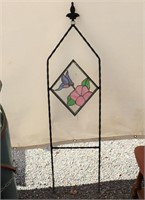 Yard Decoration with Stained Glass Panel