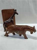 Animal wooden carvings